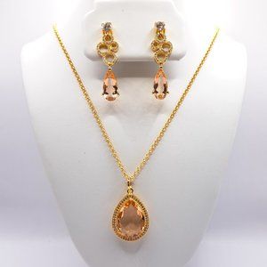 Hespera - Circadian Fantasy Earrings and Princess Grace Necklace - Morganite